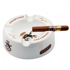 Lafuli陶瓷雪茄烟灰缸 4位圆形时尚机车老鹰雪茄烟灰盅