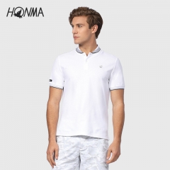 HONMA夏季透气舒适面料短袖T恤高尔夫服装男GOLF球翻领短袖T恤