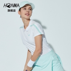 HONMA高尔夫服装女短袖T恤2020夏季女式Polo衫运动速干翻领T恤女
