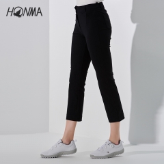 HONMA2020秋冬新款女式长裤直筒版型长裤针织工艺双扣设计