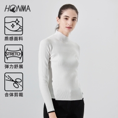 HONMA2020秋冬新款女式毛衫螺旋立领一体织工艺设计型款式