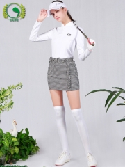 春秋高尔夫服装女长袖显瘦上衣包臀格子短裙韩国时尚女装套装球服
